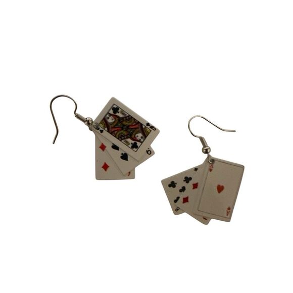 Playing Card Dangle Earrings - Picture 1 of 3
